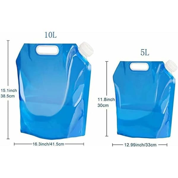 Sammenklappelig vandbeholder, 5L+10L udendørs sammenklappelig vandpose Col