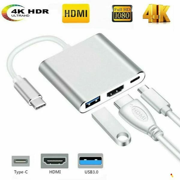 Typ-C till HDMI+USB HD-kabel Dockningsstation 3 i 1 Adapterkabel