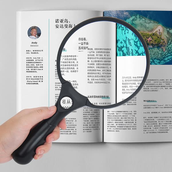 Lighted Reading Magnifier, Magnifying Glass with LED Light, Handh
