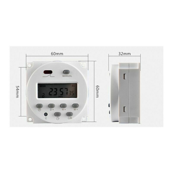 Ajastin kytkin 12V 16A Digitaalinen elektroninen LCD-ajan relekytkin Pro