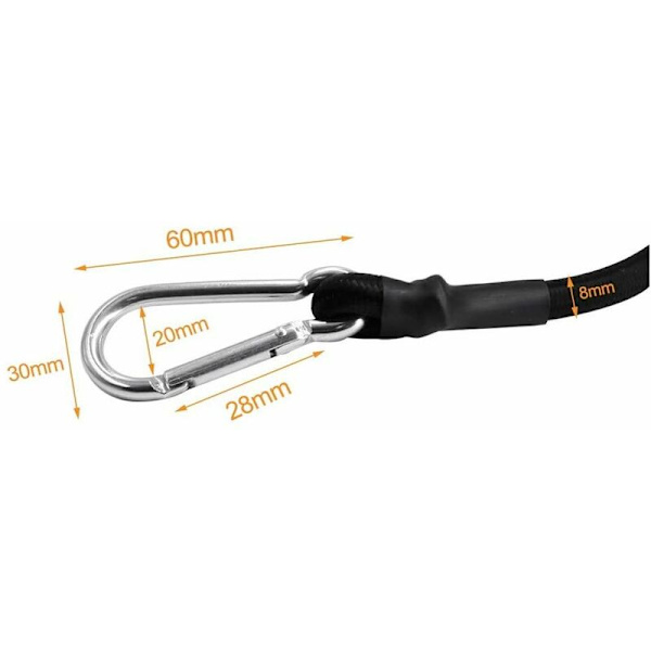 Bungee-tau med kroker 3 størrelser Bungee Bungee med kroker Ekstra sterk Expander Bungees, (3stk, 1m. 2m.3m)