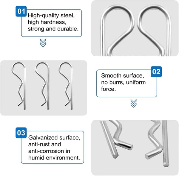 20 stk holdbare metallsplinter med plastboks for gressklipperhenger