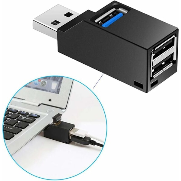 USB-adaptere 3-ports USB 3.0 Hub (2 USB 2.0 + USB 3.0), Data Hub for Ultrabooks