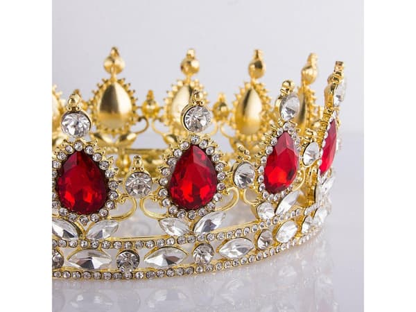 Barock Pageant Queen Bröllop Bröllop Prom Crown Crown Hår Accesso