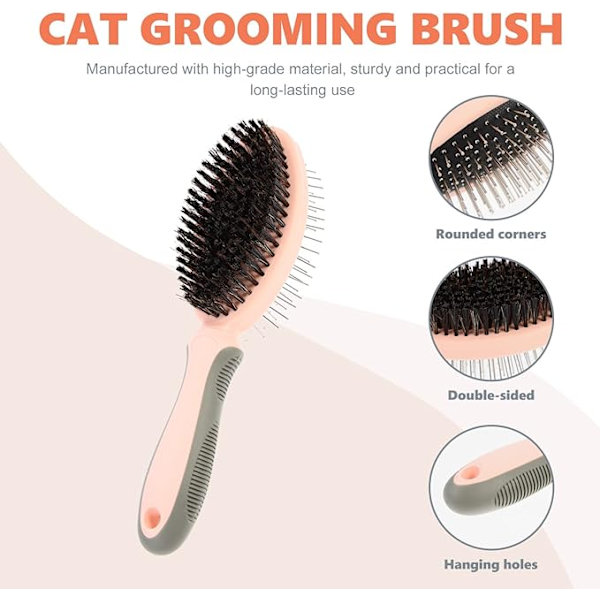 Dubbelsidig husdjurshårborste Pin Grooming Brush Utredningsborste för hundar D