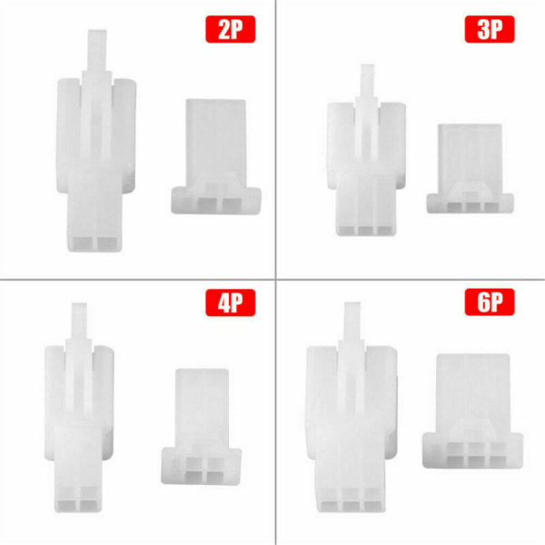 480 stk. 2,8 mm elektriske ledningsforbindelser til bil, motorcykel, han- og hunkontakter, 2, 3, 4, 6 ben