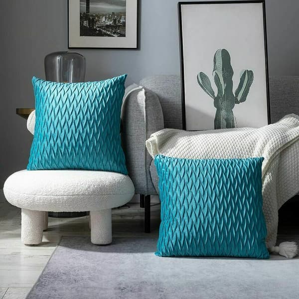 Fløjlspudebetræk 50x50cm til stuen sofa, sæt med 2 ensfarvede