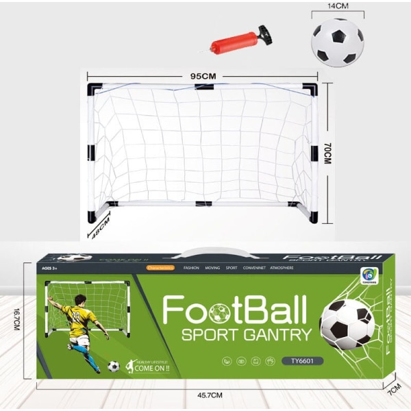 Fodboldbursæt med 1 fodboldmål og -bold til børn, indendørs udendørs