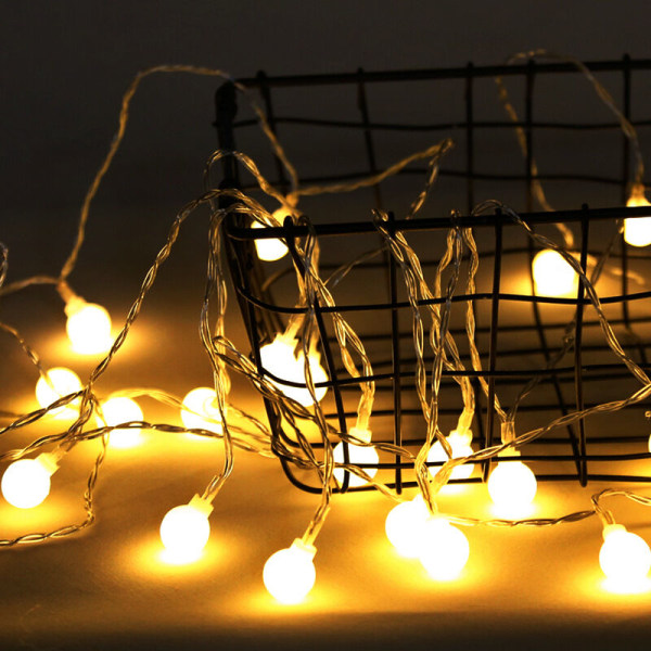 1.5M String Lights,Ball String Lights,10 Small Balls IP65 Waterproof,Battery Pow