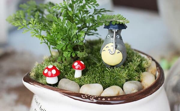 20 stk soppdekorasjon for Bonsai miniatyrlandskap (rød)