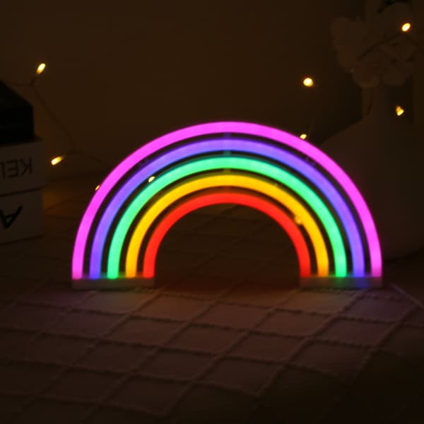LED-lys, nattlys neonlys - regnbue flerfarget