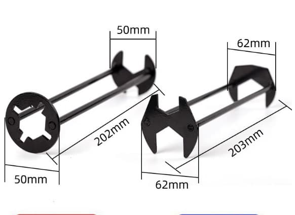 2 stk. Vandhane Nøgle Multifunktionel Vandhane Nøgle til Vask Reparation Badeværelse Køkken (Sort, 20,2 * 5 cm)