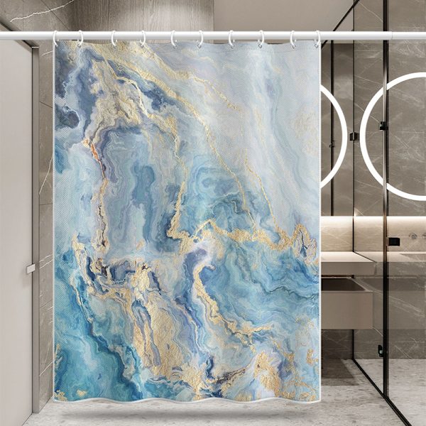 Marmor tekstur bruseforhæng, polyester stof bruseforhæng 180x180 cm