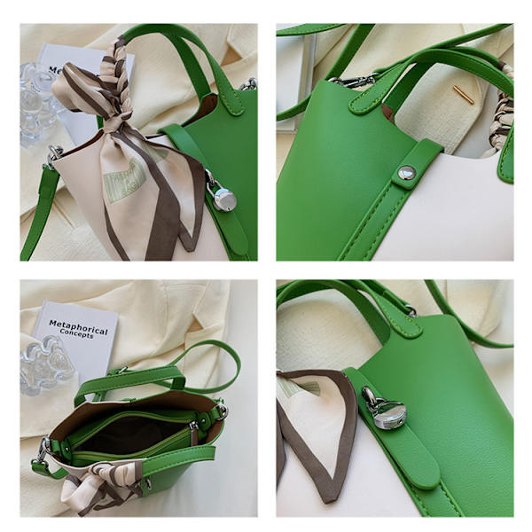 Lätt Bucket Bag Classic Mini Axelväskor grön
