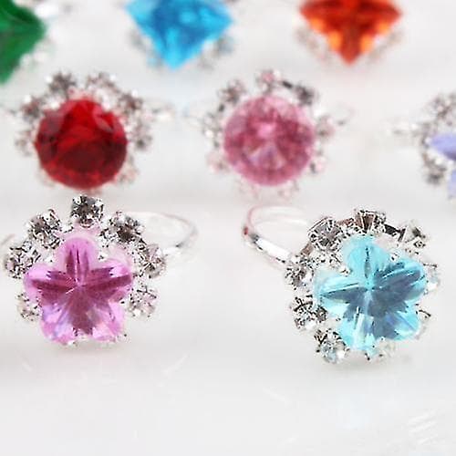 Justerbar ring i harpiks med diamanter for jenter