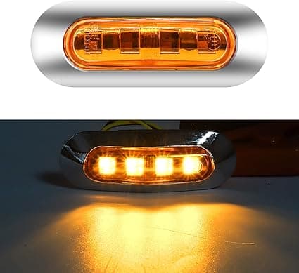 10 stk. ravfarvede sidemarkeringslys, DC 12V-24V LED sidemarkeringslys indikator