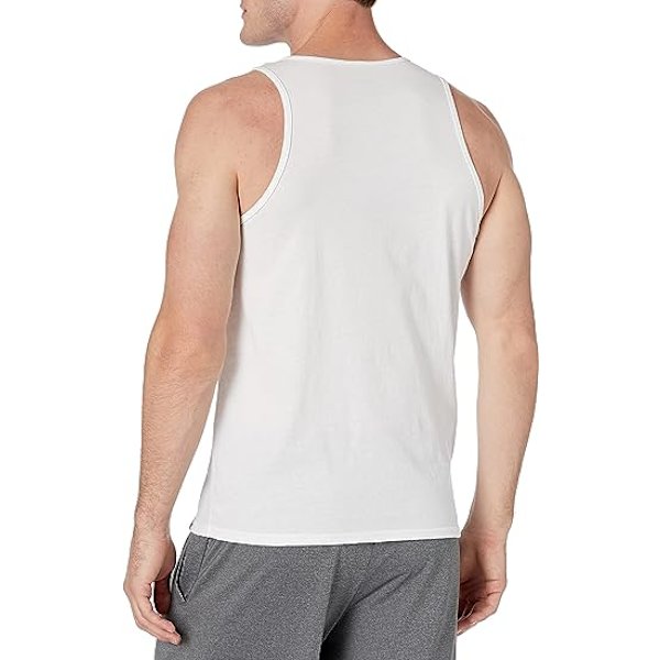 Herre bomull ytelses singlet (hvit)