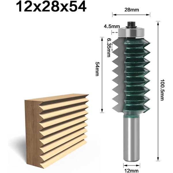 Router Bit Finger Joint Milling Cutter Mulling 12mm Shank 12x54mm Raised Panel V Joint for Wood Tenon Woodworking Tool