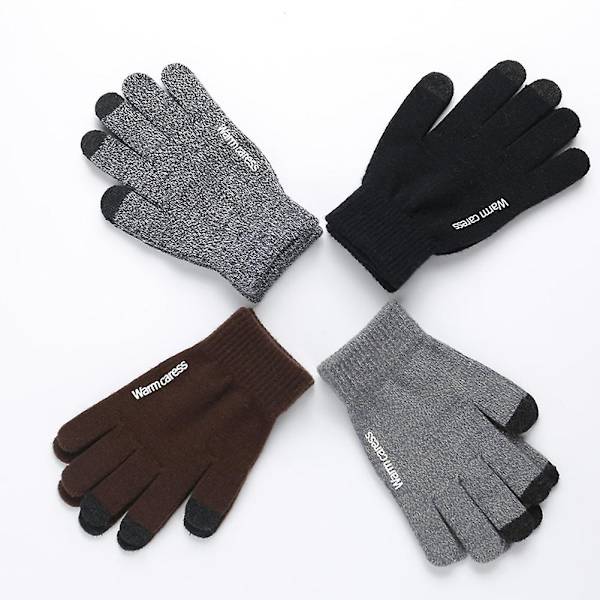 1 par vinter Anti-skid Varm Touch Screen Full Finger Stickad Uni