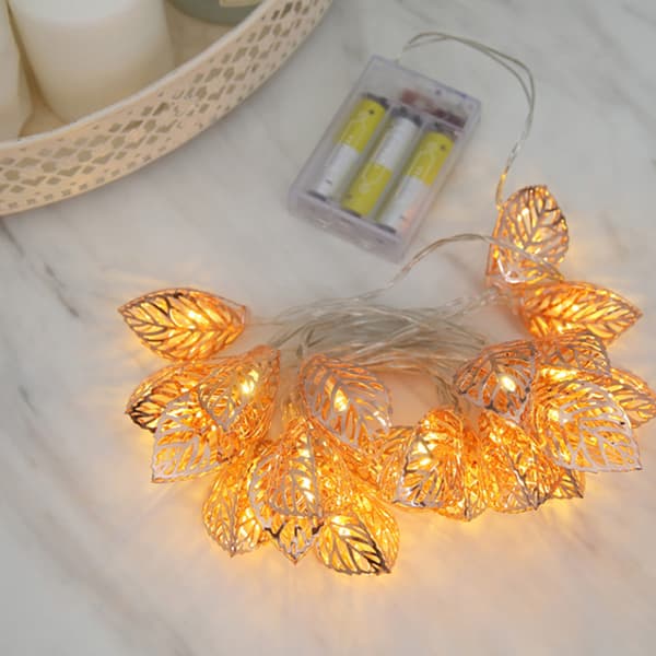 Metallblad Fe-ljus, 3M 20 LED-slingljus, USB Fe-ljus