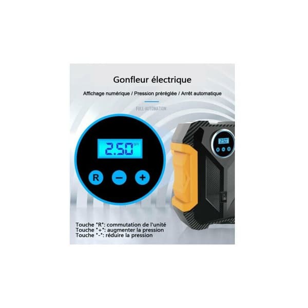 Bilpumpe, 12v luftkompressor med digitalt display opptil 150PS