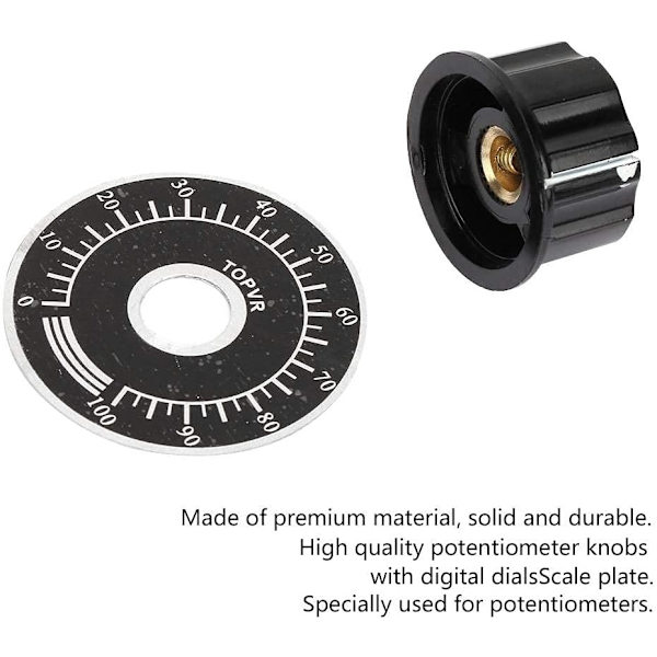 5 st 6mm/27mm Potentationsvred Potentationsvred med räfflade knoppar Volymkontroll Rotationslock med digital skala MF-A03