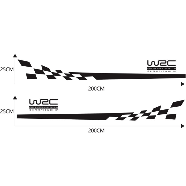 Universelle sports racing stripe grafikk klistremerker og klistremerker for lastebil karosseri sidedør (svart)