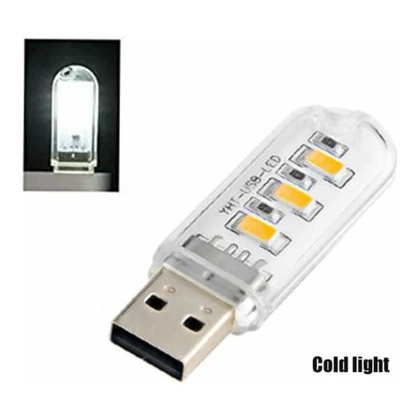 5PCS Mini bærbar USB nattlys DC 5V 3leds skrivebord bokleselys