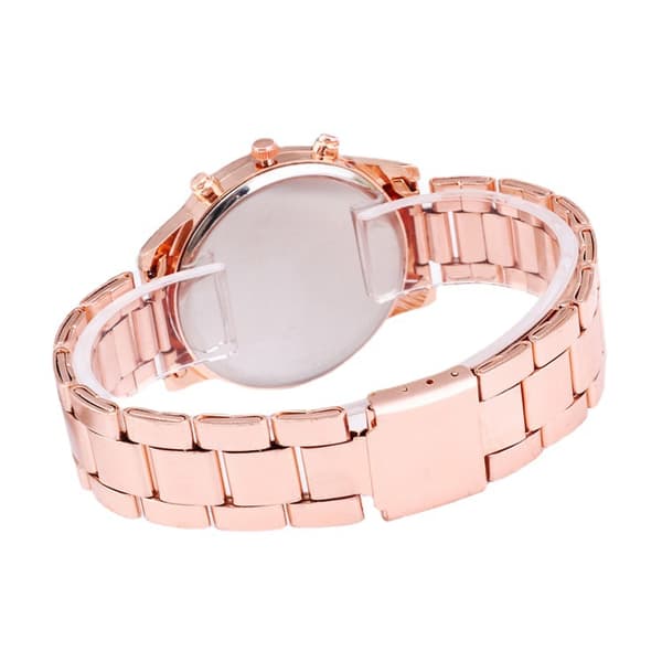 Dameklokke i roségull/diamant