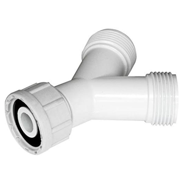 Dobbel Vannkobling / Dobbel Y-kobling 3/4\" - Universell Gaffelkobling - 2-veis Splitter for Tilførselsslange - Vaskemaskin og Oppvaskmaskin