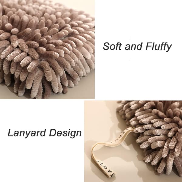 2-pack Chenille hängande handduksbollar superabsorberande mikrofiberhanddukar