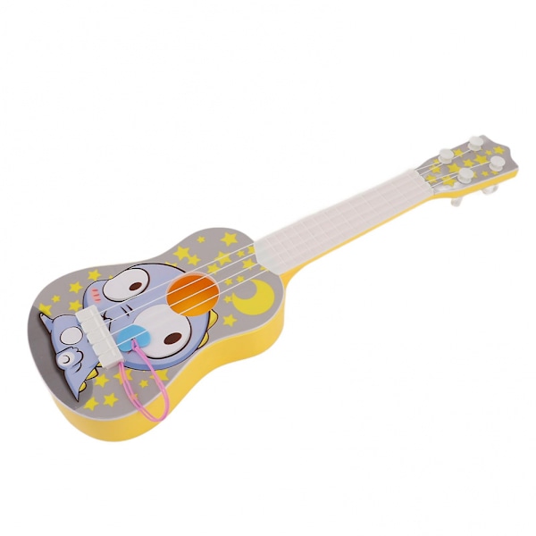 Ukulele Legetøj Bærbart Musikinstrument med 4 Justerbare Strenge Tegneserie Design Gullig