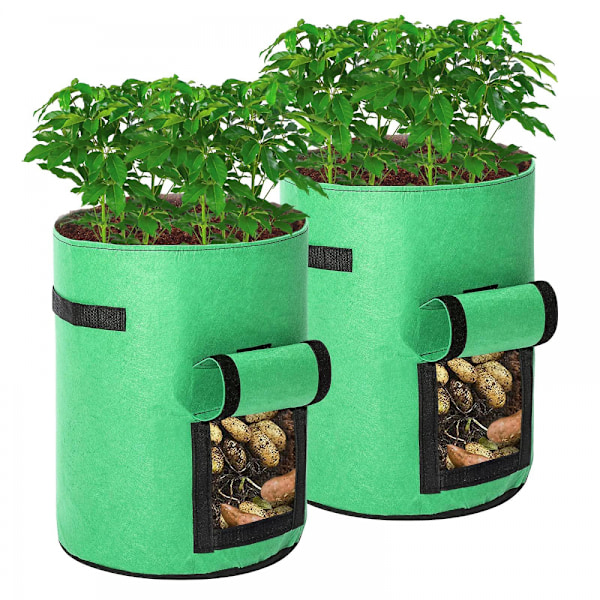 Potetvekstposer, 2 X 43l Vekstposer/hage Potetplantepose Dobbeltlag