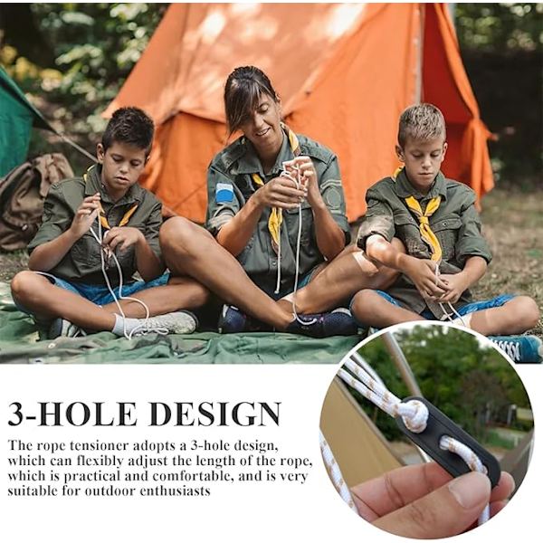 30 stk. rebtræk 3 huller rebtræk, sort camping rebtræk,