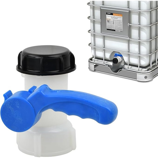 Vanne för 1000L Plasttank, DN40 (62 mm) gängad utloppsrör, Praktisk för IBC-behållare, Säker och pålitlig, Vanne för vattenbehållare