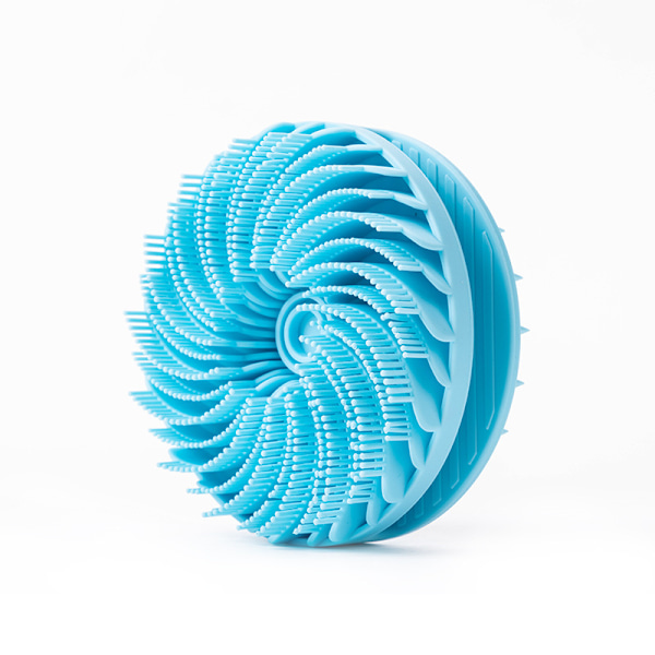 Silikonkroppsskrubb - 2-i-1 Innovativ Rotationsbadborste - Mjuk Badsvamp (Blå, 10,2*4cm)