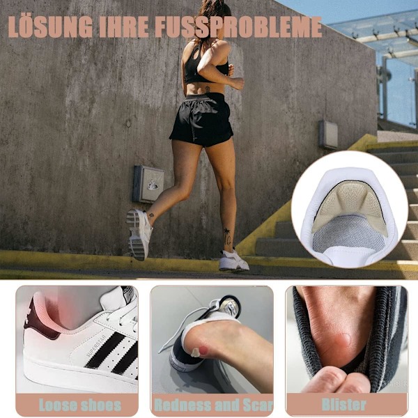 6 par Heel Pads, Skoskydd för Män och Kvinnor, Hälkuddar, Tjocka, Självhäftande, för Bakre Häl, För Stora, Läder, Svart, G