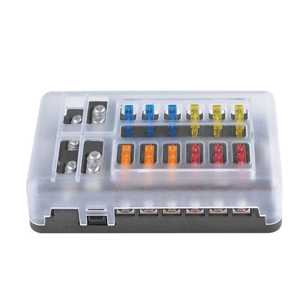12-rums sikringsholder til flade bilsikringer med LED-display
