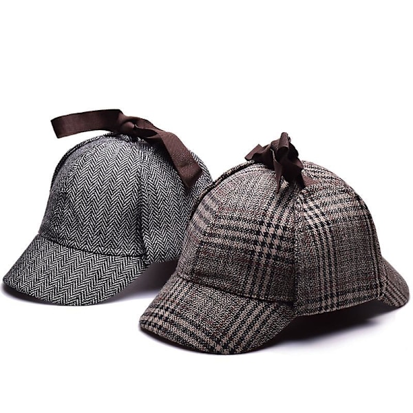 Hatt i ull tweed - grå