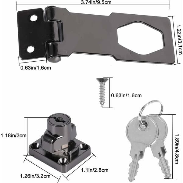 1 stk skufflås uten perforert aluminiumlegering 90° roterende lås