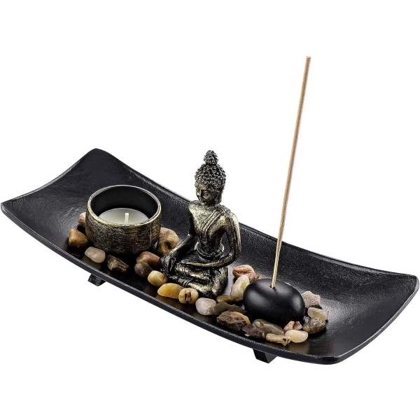 Zen Ljusstake Sittande Buddha Yoga Kontemplation Rökelsehållare