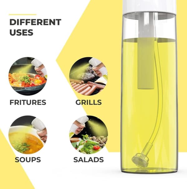 300 ml Olivoljespray - Vit, matlagningsspray för sallader och pizzor, sprayflaskor, matsprayflaskor, köksaccessoarer