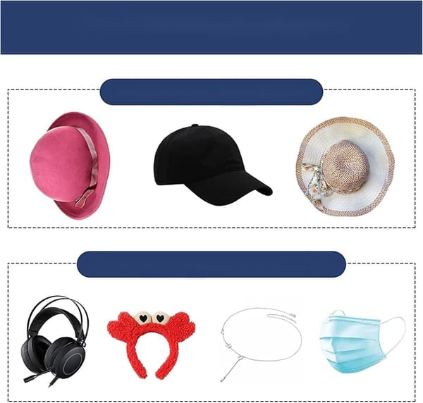 10-pack självhäftande hattkrokar för vägg - minimalistisk hattställdesign,