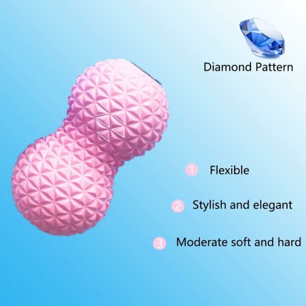 Silikon peanøttformet massasjeball, myofascial massasje, rygg, rumpe, triggerfotmassasjeapparat for muskel smertelindring og stressfrigjøring, ea