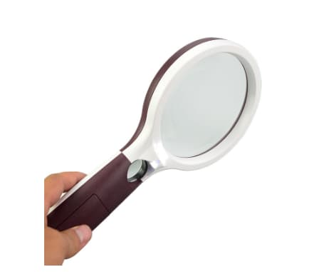 1 stk. Lighted Reading Magnifier, Lupe med 3 LED'er, Håndholdt