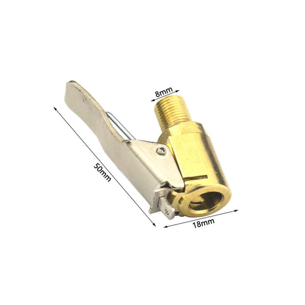 Luftchuck med klipsadapter kompatibel med däckpump, 8 mm mässingsadapter för bildäckventil, luftchuckadapter, inget läckage