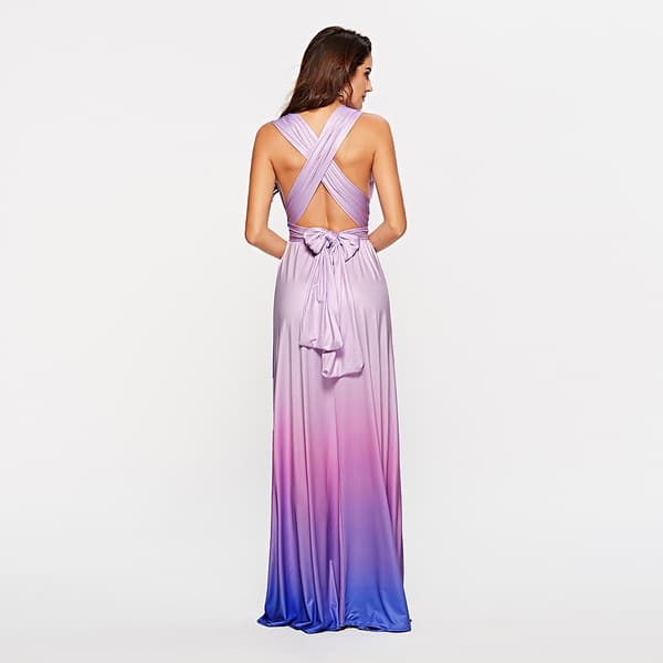 Dames Konvertibel Multi Way Wrap Maxi Kjole Lang Fest Græsk