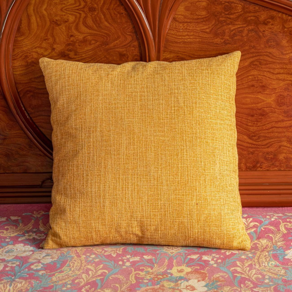 1 putetrekk 45x45cm, putetrekk i lin til sofa, uten fyll, til bil, stue, soverom, kontor, gull