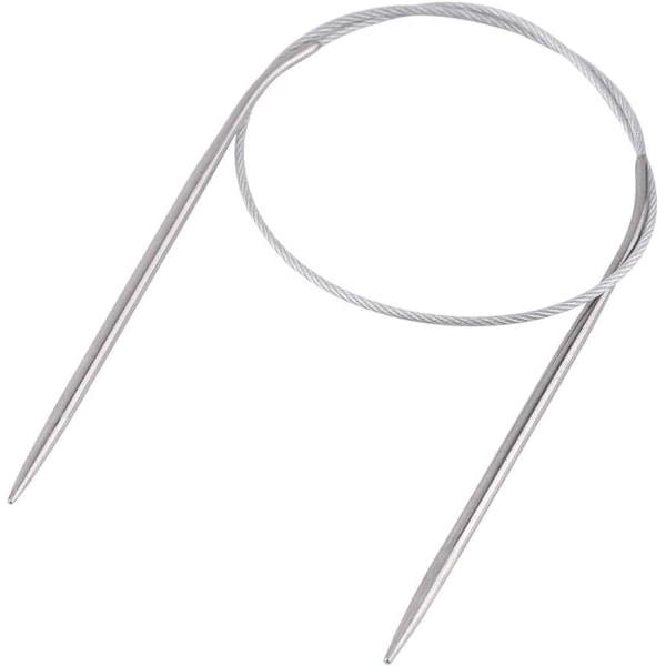 Rundstickningsnålar Set, 11 st Stålstickningsnålar Virknål Vävverktyg med Förvaringsväska (43cm)