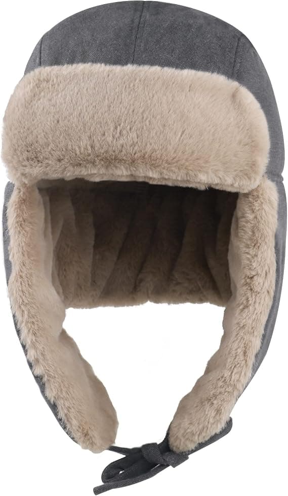 Vinter Trapper Hat for Menn Trooper Russisk Hat Øreklaffer Ushanka